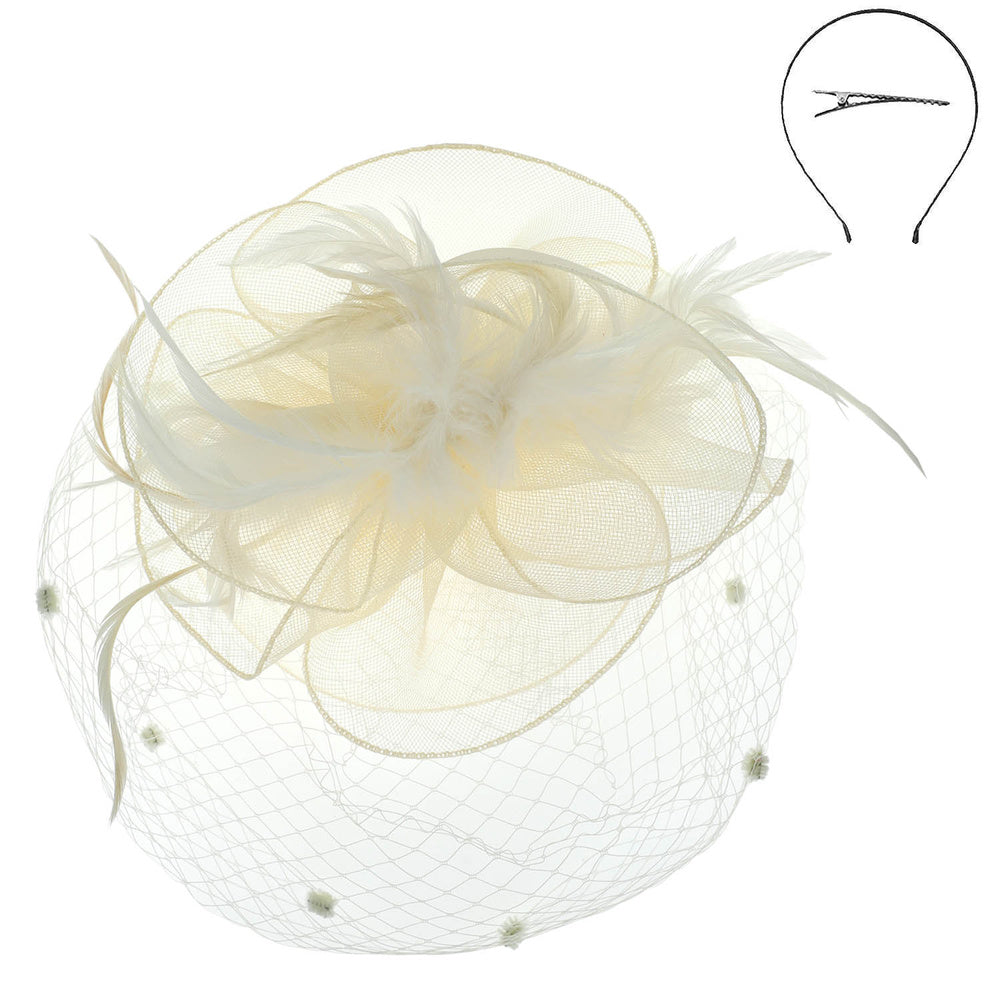 20s Party Net Fascinator In Ivory