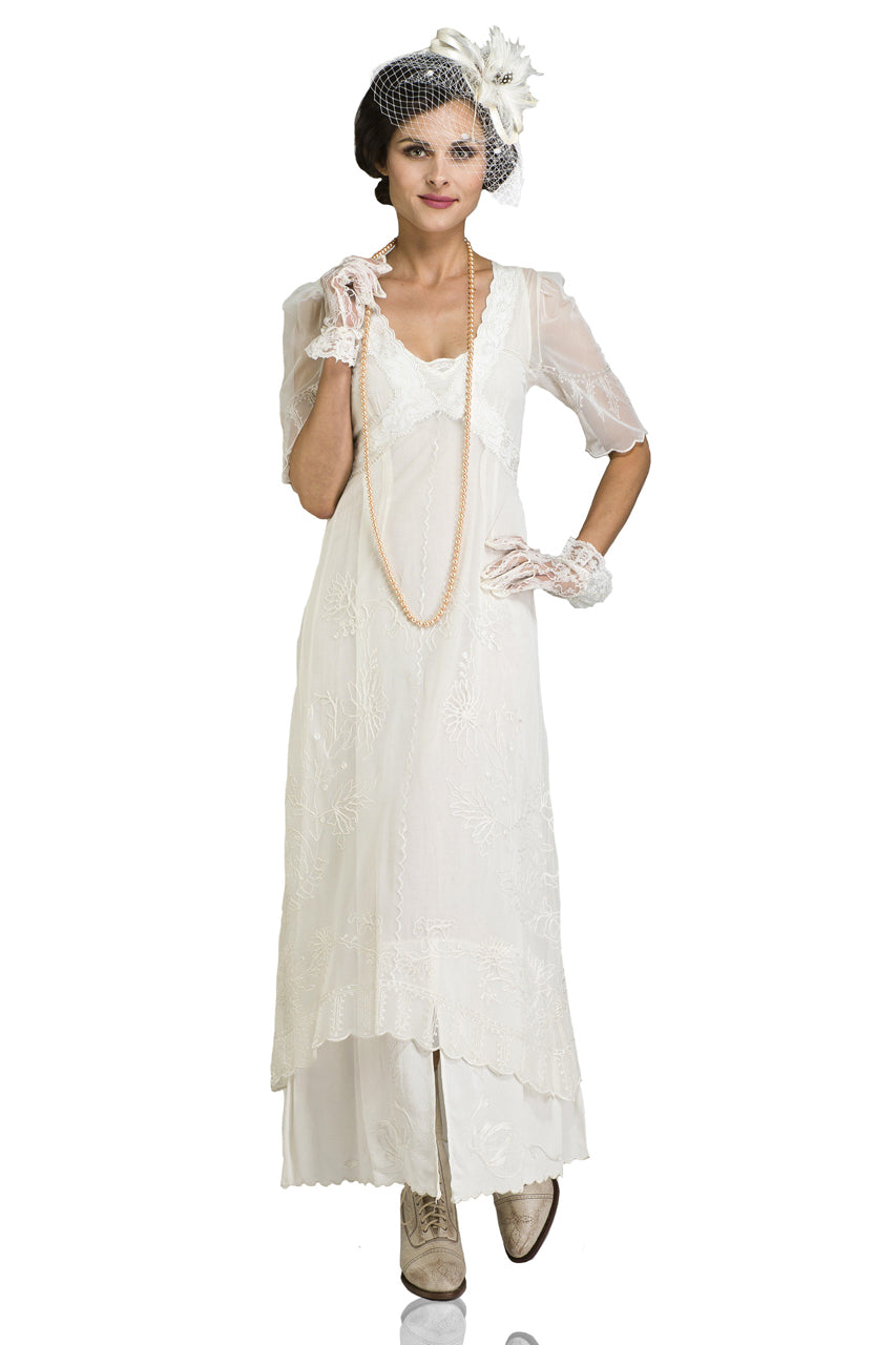 1920s Day Dresses, Non-Flapper Daytime Outfits New Vintage Titanic Tea Party Dress in Ivory by Nataya $249.00 AT vintagedancer.com