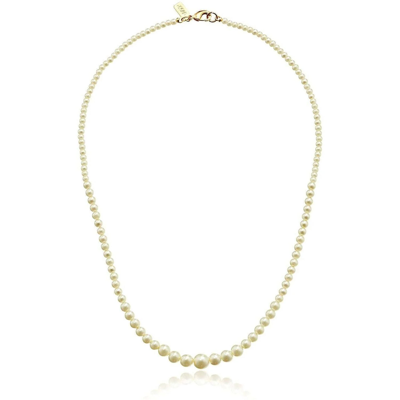 Delicate Graduated Glass Faux Pearl Strand Necklace
