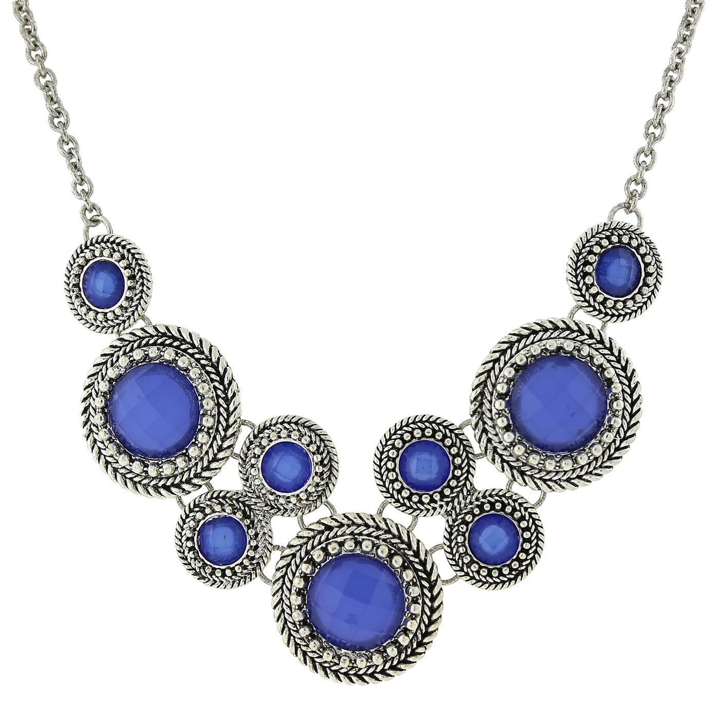 Round Faceted Bib Necklace