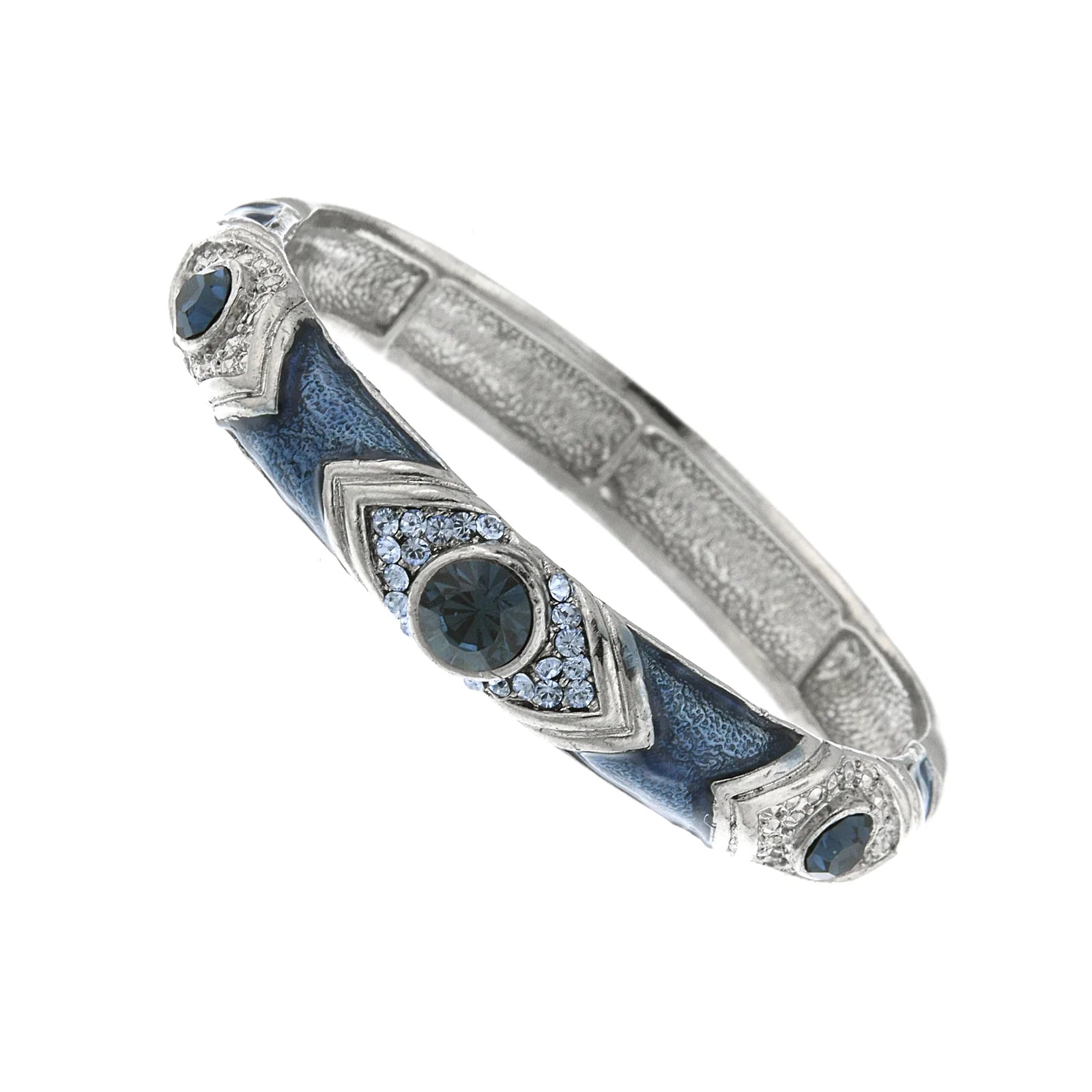 Blue Crystal And Blue Enamel Stretch Bracelet