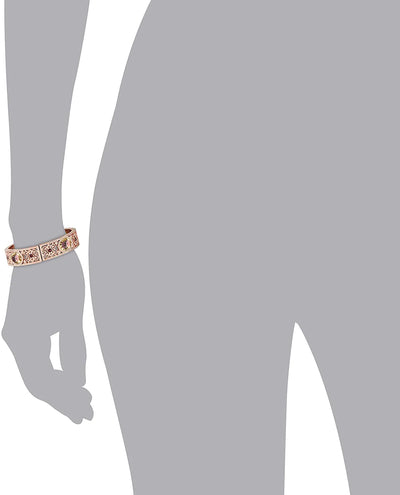 Manor House Rose Purple Crystal Flower Stretch Bracelet
