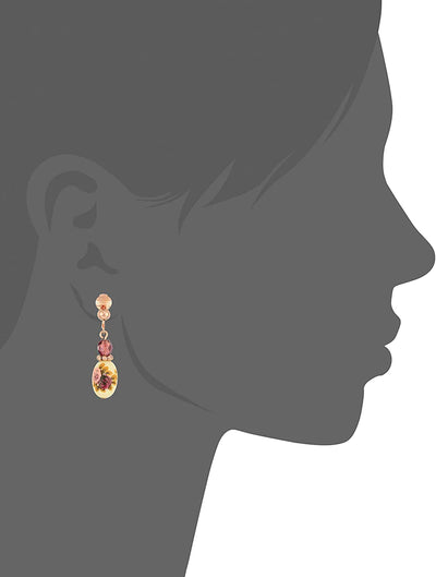 Victorian Inspired Rose Motif Bead Drop Earrings by 1928 Jewelry