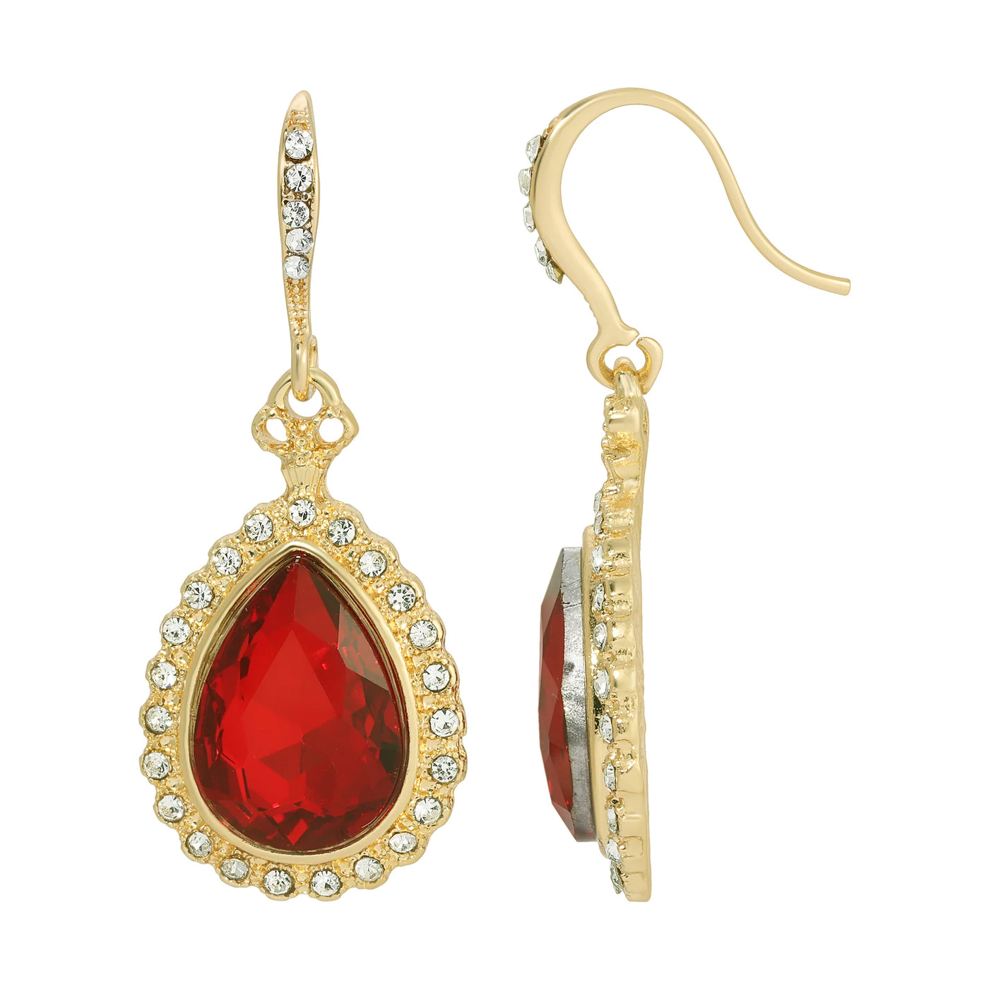 Stone Teardrop Crystal Drop Earrings