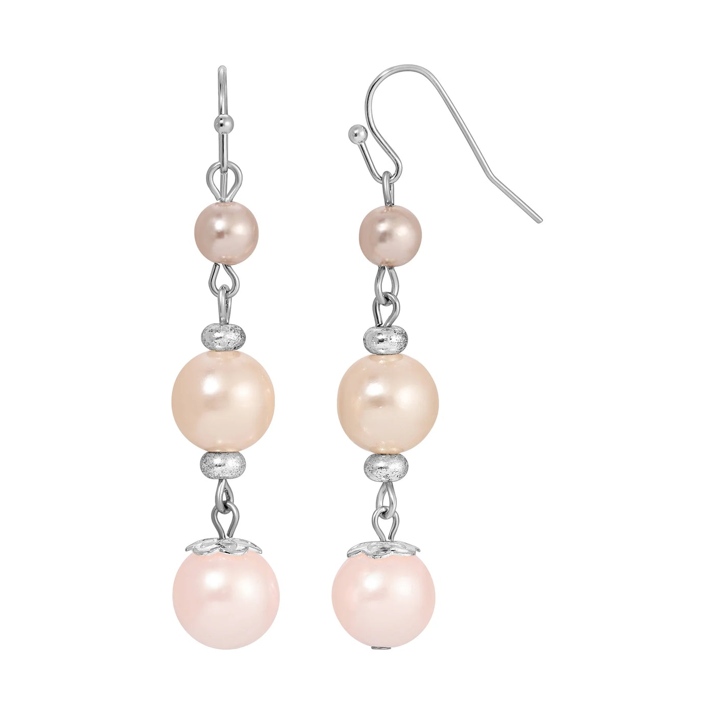 Rosabella Multicolor Triple Faux Pearl Drop Earrings