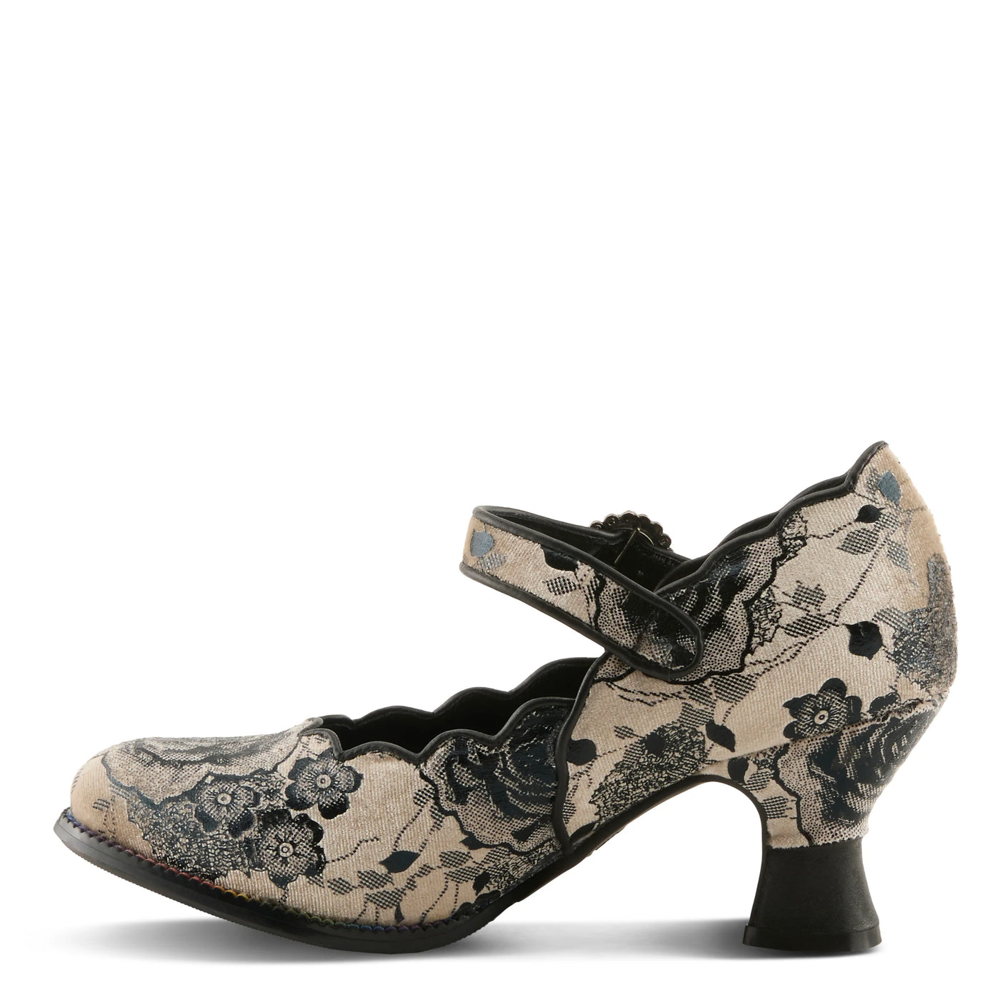 Fleurs de Soirée Heels in Black Multi