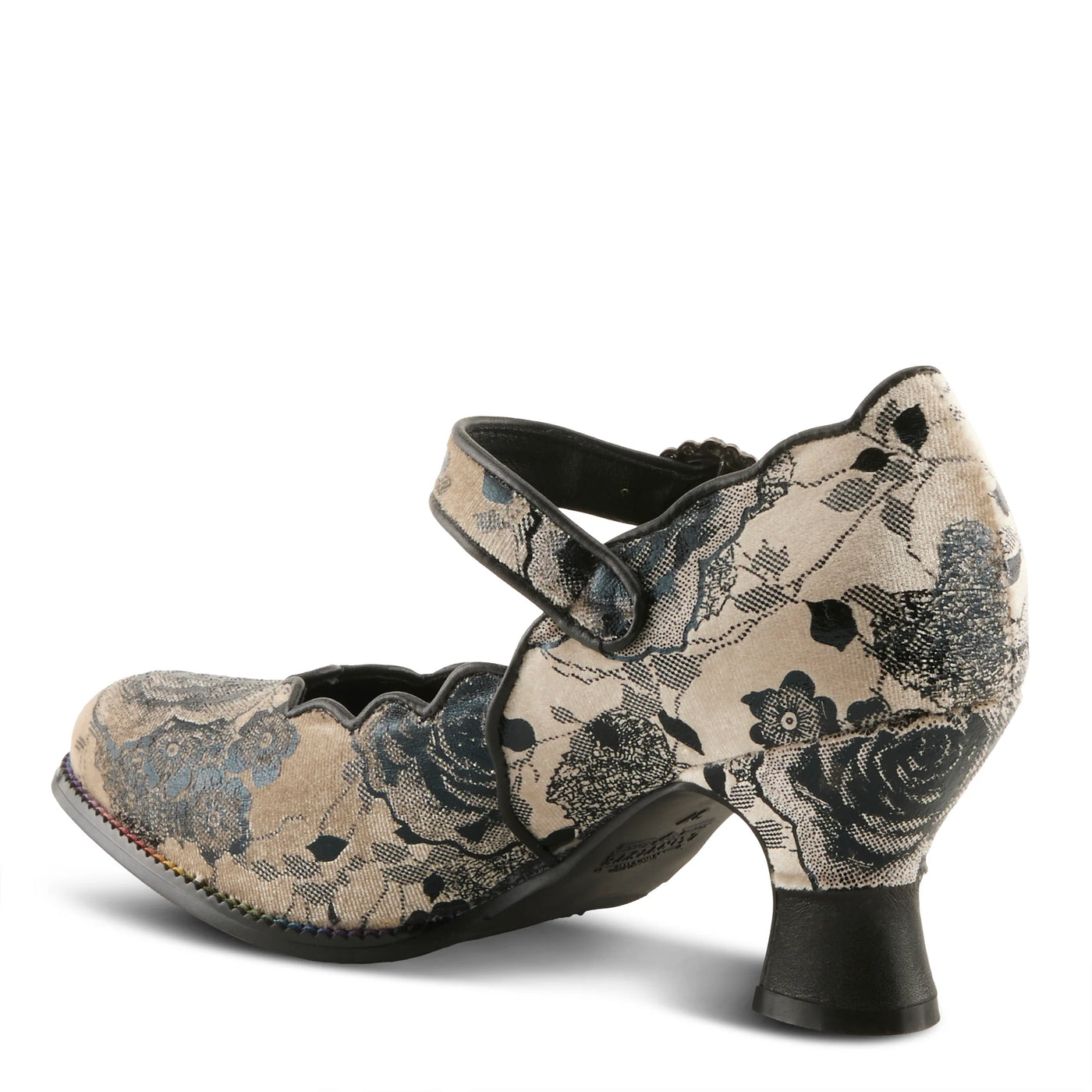 Fleurs de Soirée Heels in Black Multi