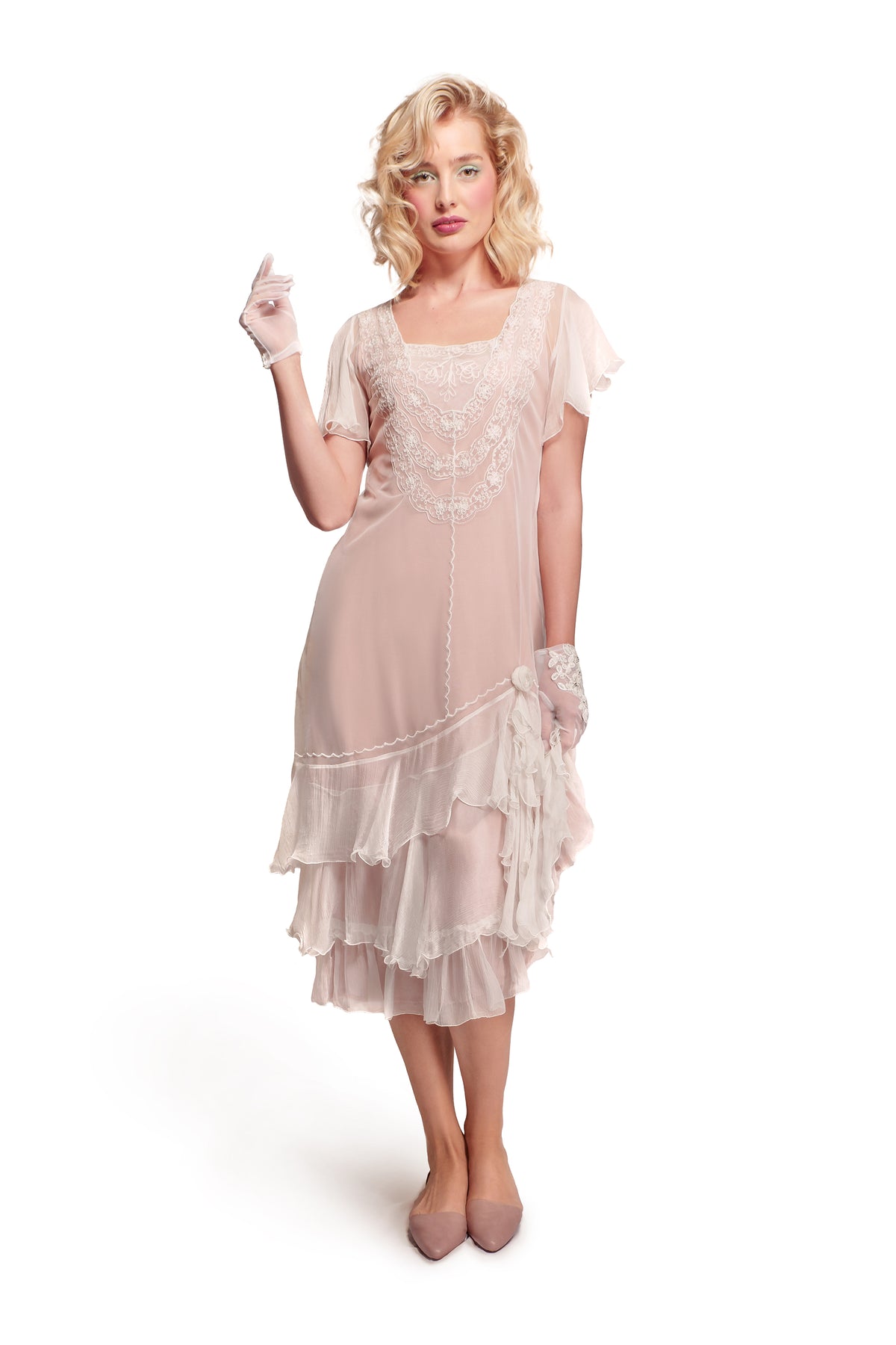 1920s Wedding Dresses- Art Deco Wedding Dress, Gatsby Wedding Dress Alexa Rustic Wedding Dress in Ivory by Nataya $275.00 AT vintagedancer.com