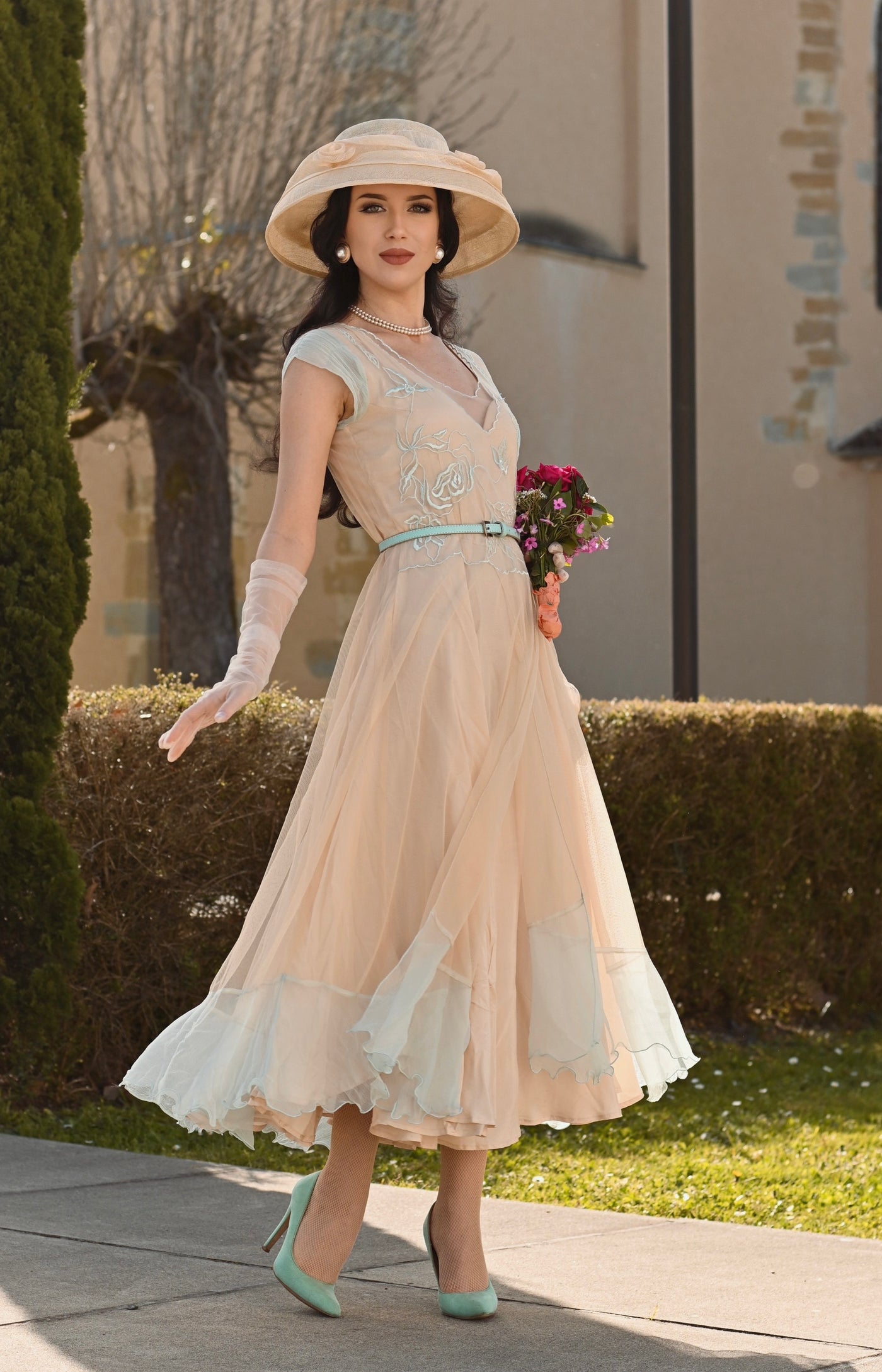 Ayla 1920s Style Wedding Dress in Nude Mint by Nataya – WardrobeShop