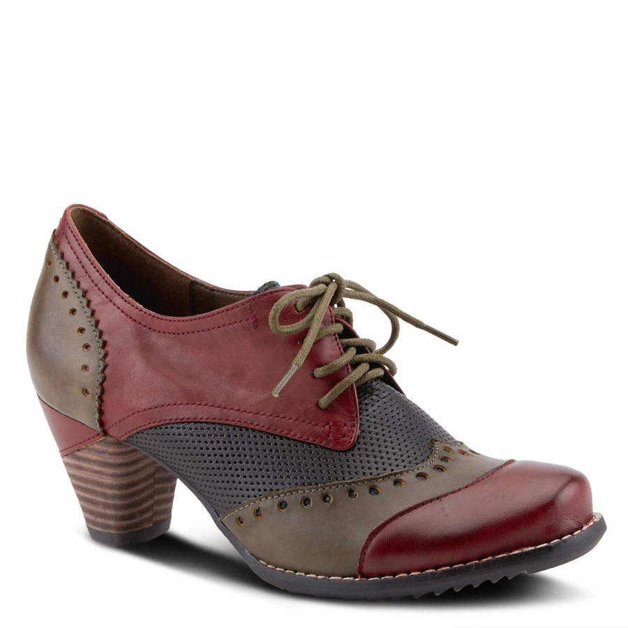 Jazz Dock Prague Oxford Heels in Red Multi