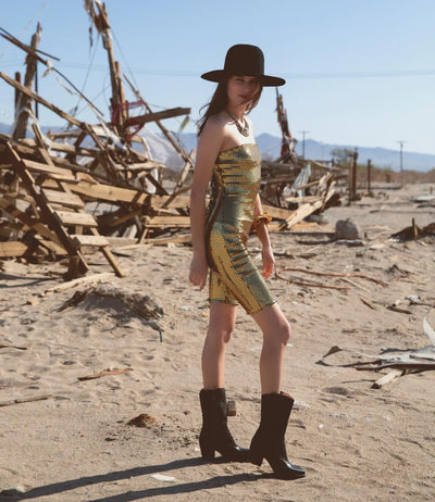 Basanti Mid-Calf Cowgirl Boots in Black