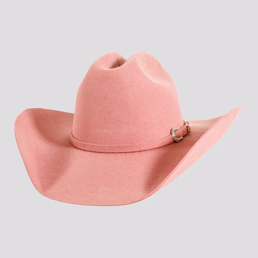 Cattleman Felt Cowgirl Hat in Pink — handcrafted felt with feminine western flair.