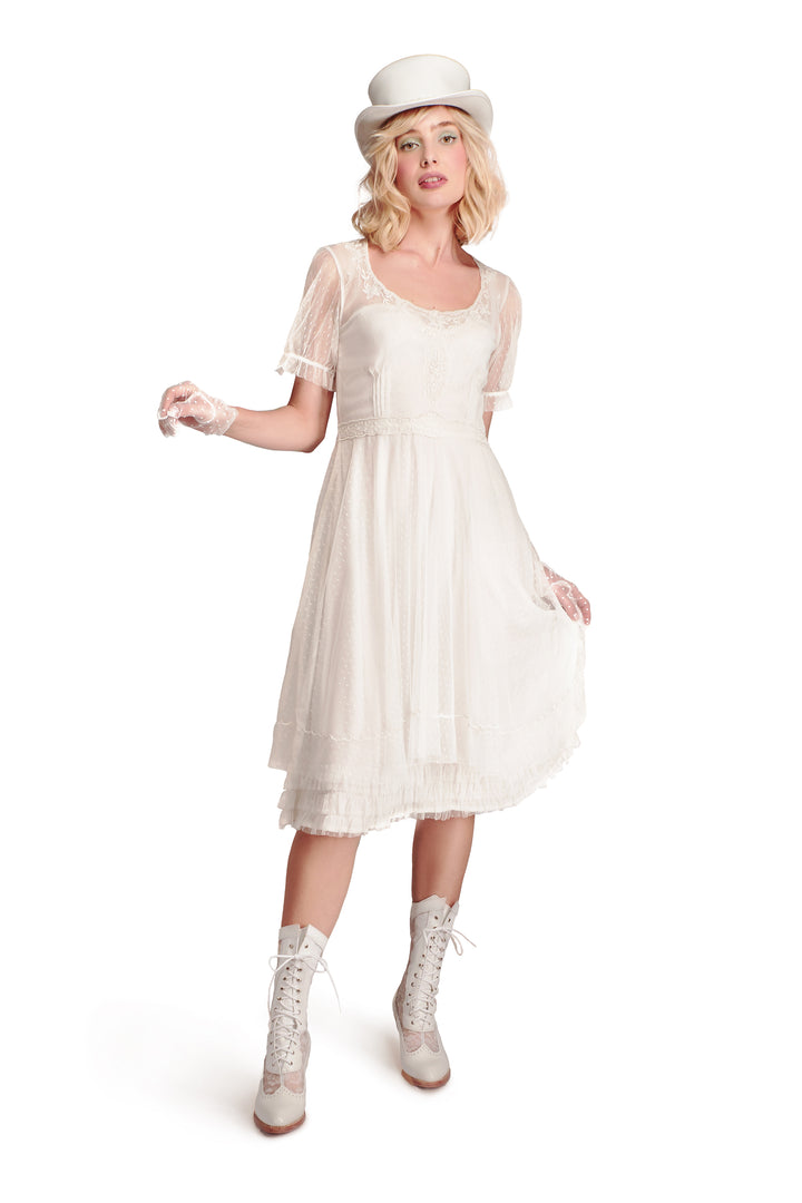 60s Wedding Dresses | 70s Wedding Dresses Celeste Cowgirl Wedding Dress in Ivory by Nataya $250.00 AT vintagedancer.com