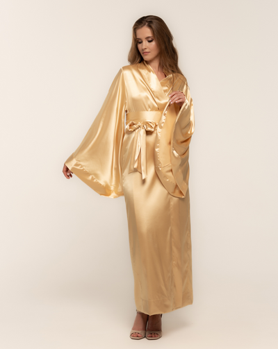 Asiatic Liquid Gold Silky Kimono Robe