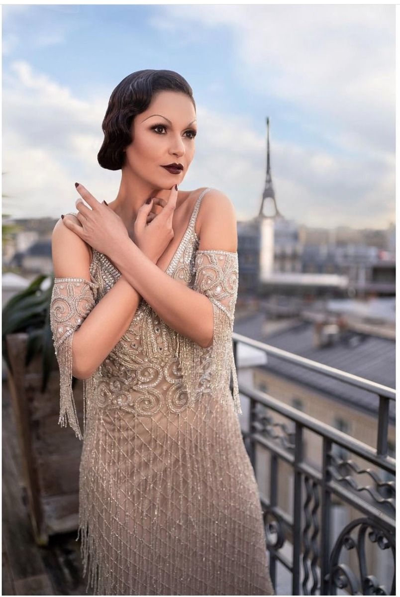Gatsby Style Dress Daisy in Blush – WardrobeShop S / Pink