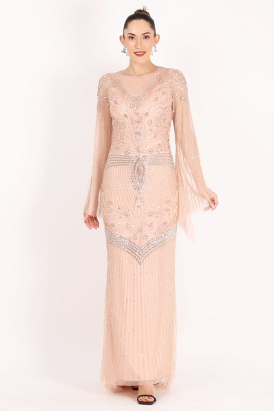 Daniela Hollywood Glamour Maxi Wedding Gown in Blush