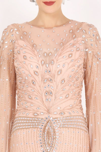 Daniela Hollywood Glamour Maxi Wedding Gown in Blush
