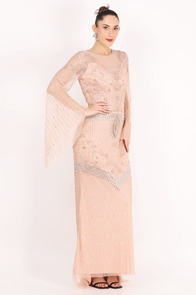 Daniela Hollywood Glamour Maxi Wedding Gown in Blush