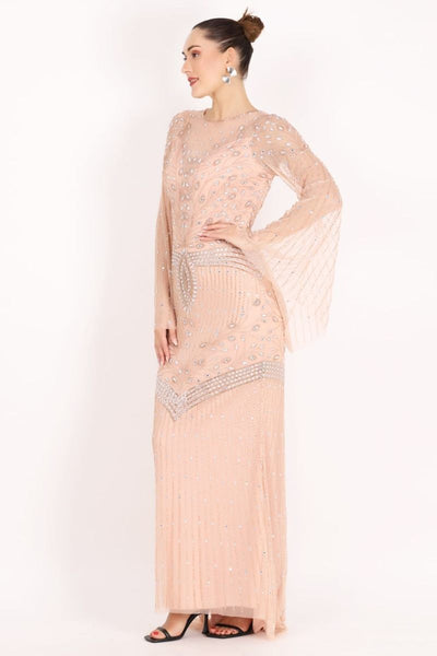 Daniela Hollywood Glamour Maxi Wedding Gown in Blush