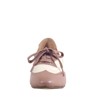 Demi Vintage Saddle Shoes in Mauve Bone