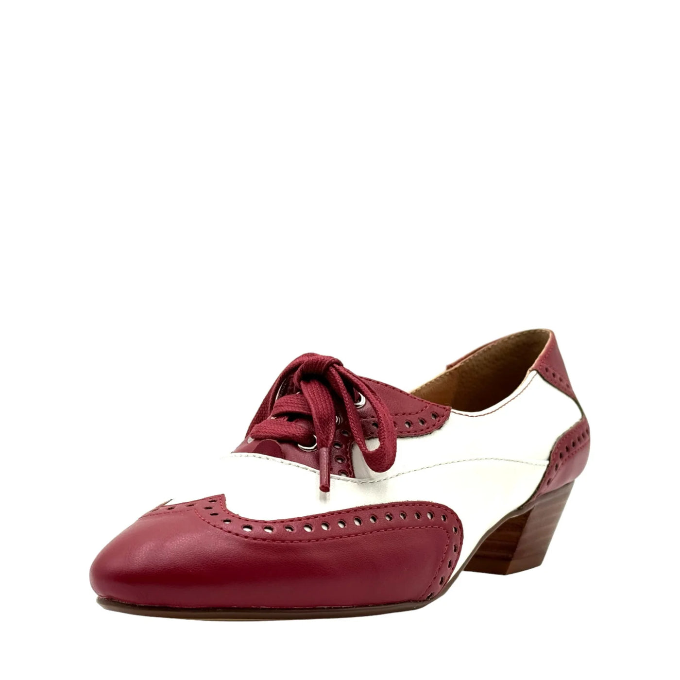 Demi Vintage Saddle Shoes in Red White