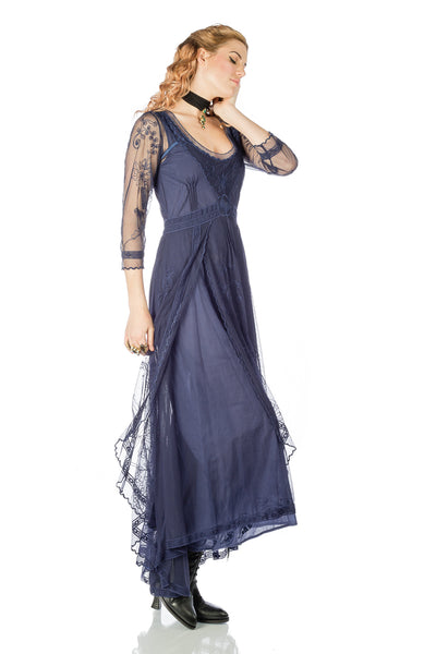 Downton Abbey Tea Party Gown in Sapphire by Nataya