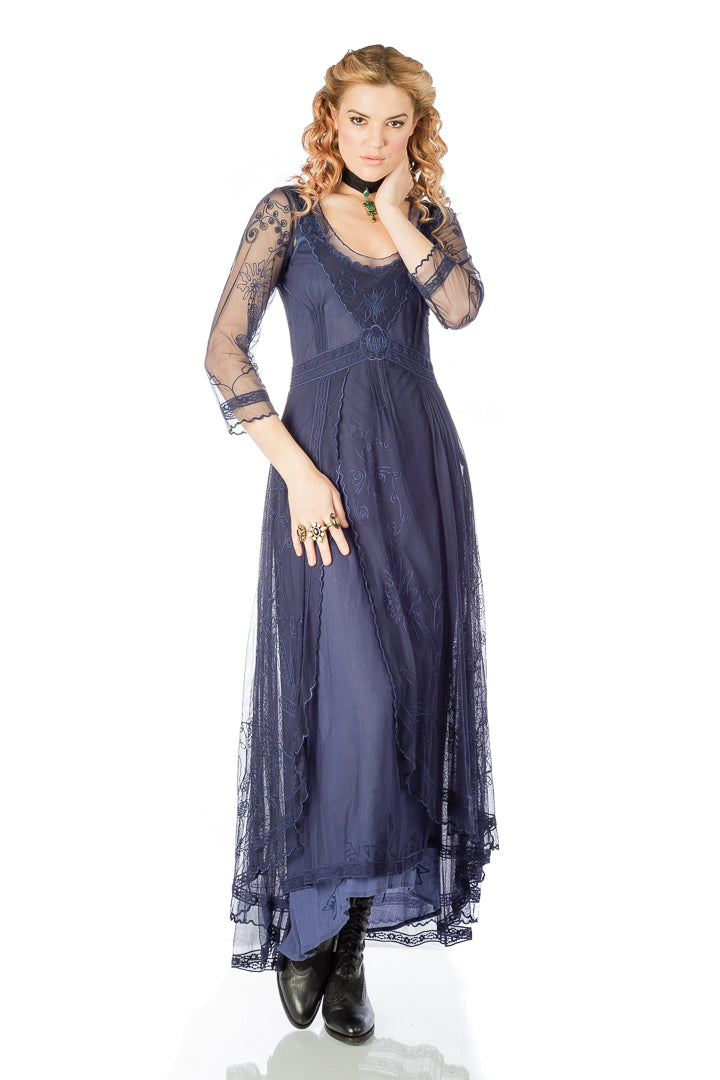 Downton Abbey Tea Party Gown in Sapphire by Nataya