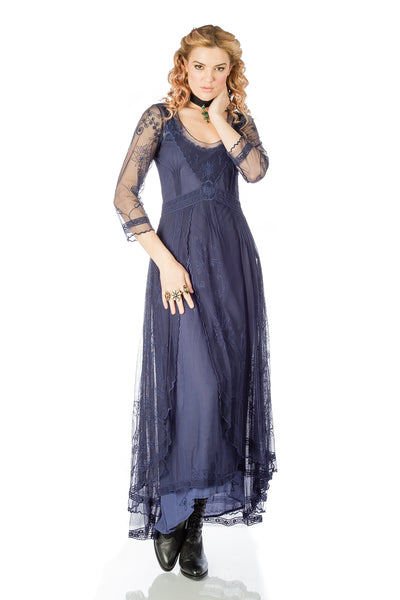 Downton Abbey Tea Party Gown in Sapphire by Nataya