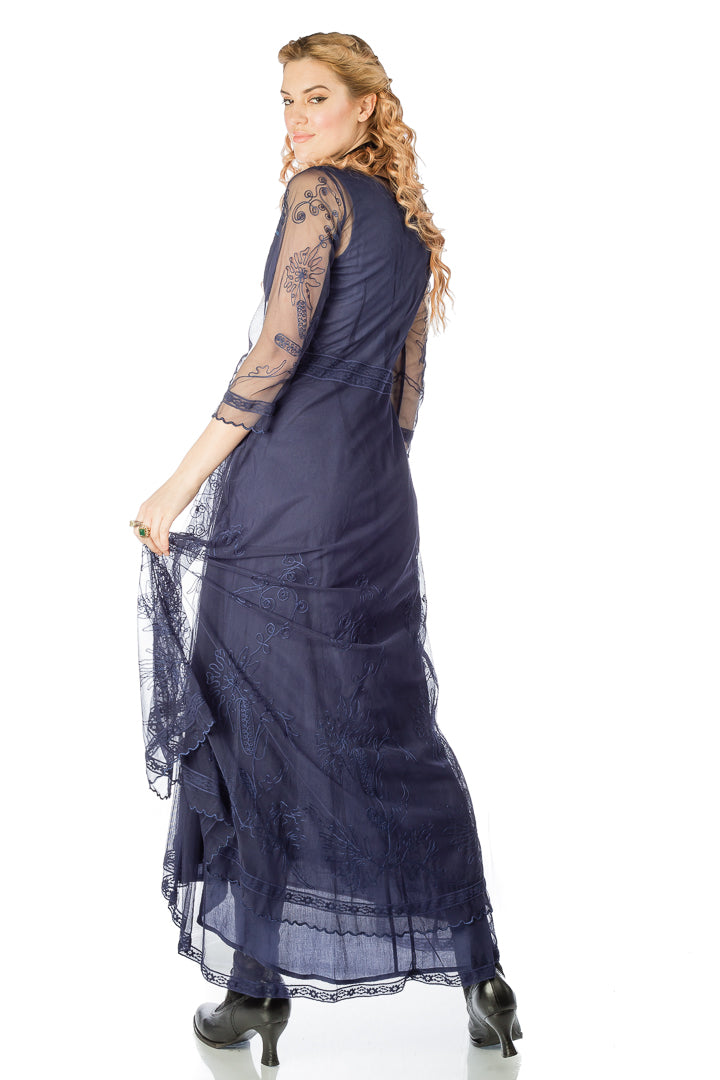 Downton Abbey Tea Party Gown in Sapphire by Nataya