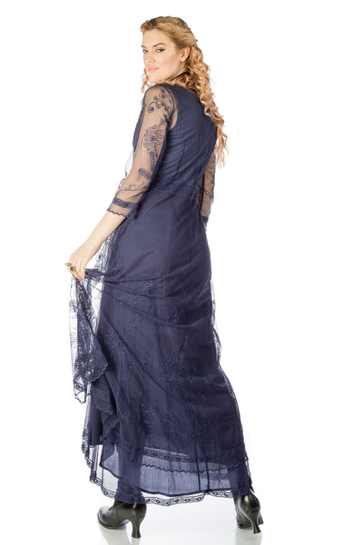 Downton Abbey Tea Party Gown in Sapphire by Nataya