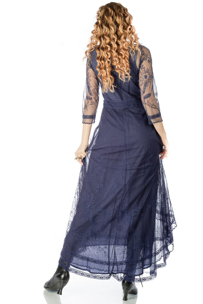 Downton Abbey Tea Party Gown in Sapphire by Nataya