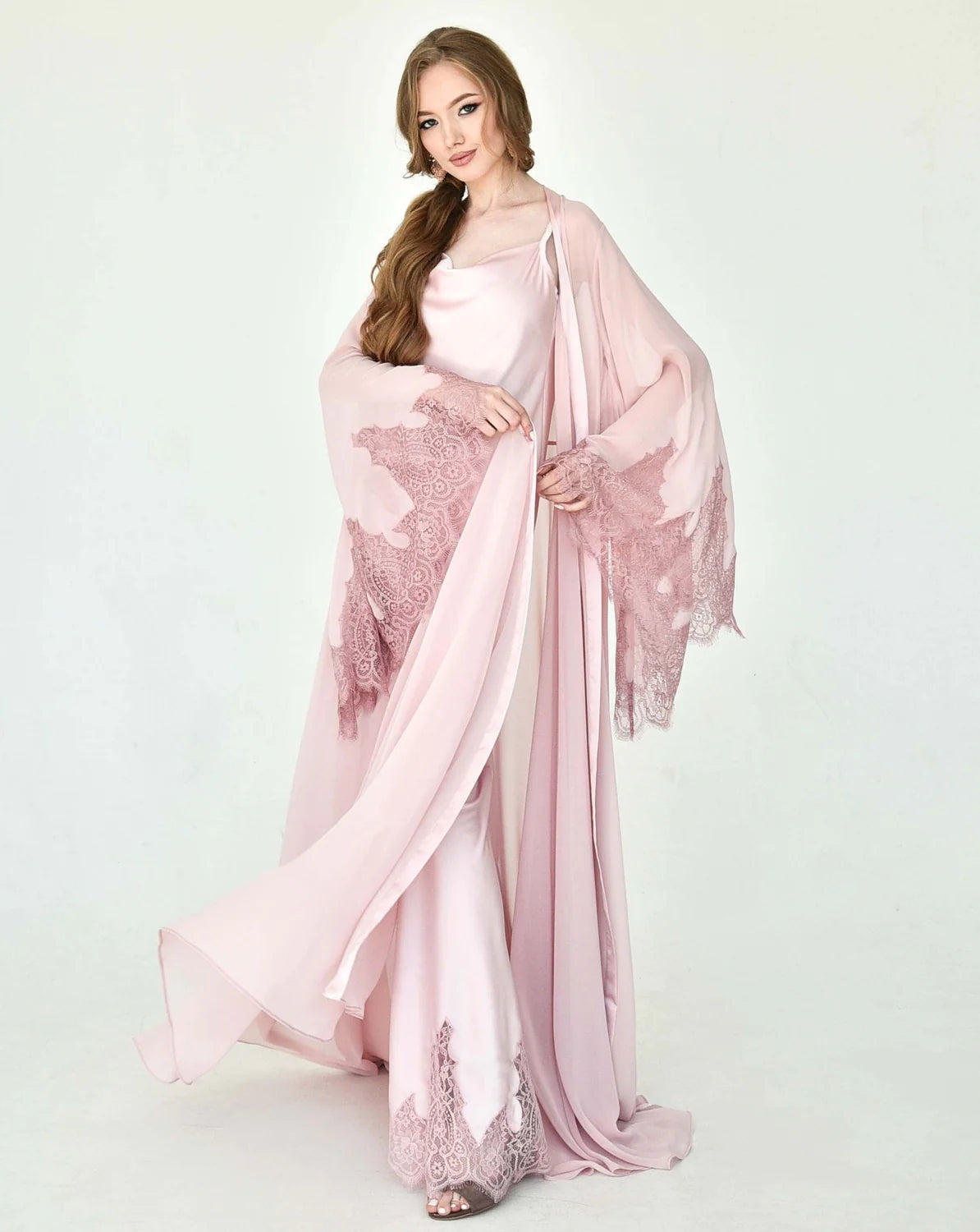 Seraphic Robe and Nightgown Set in Rose