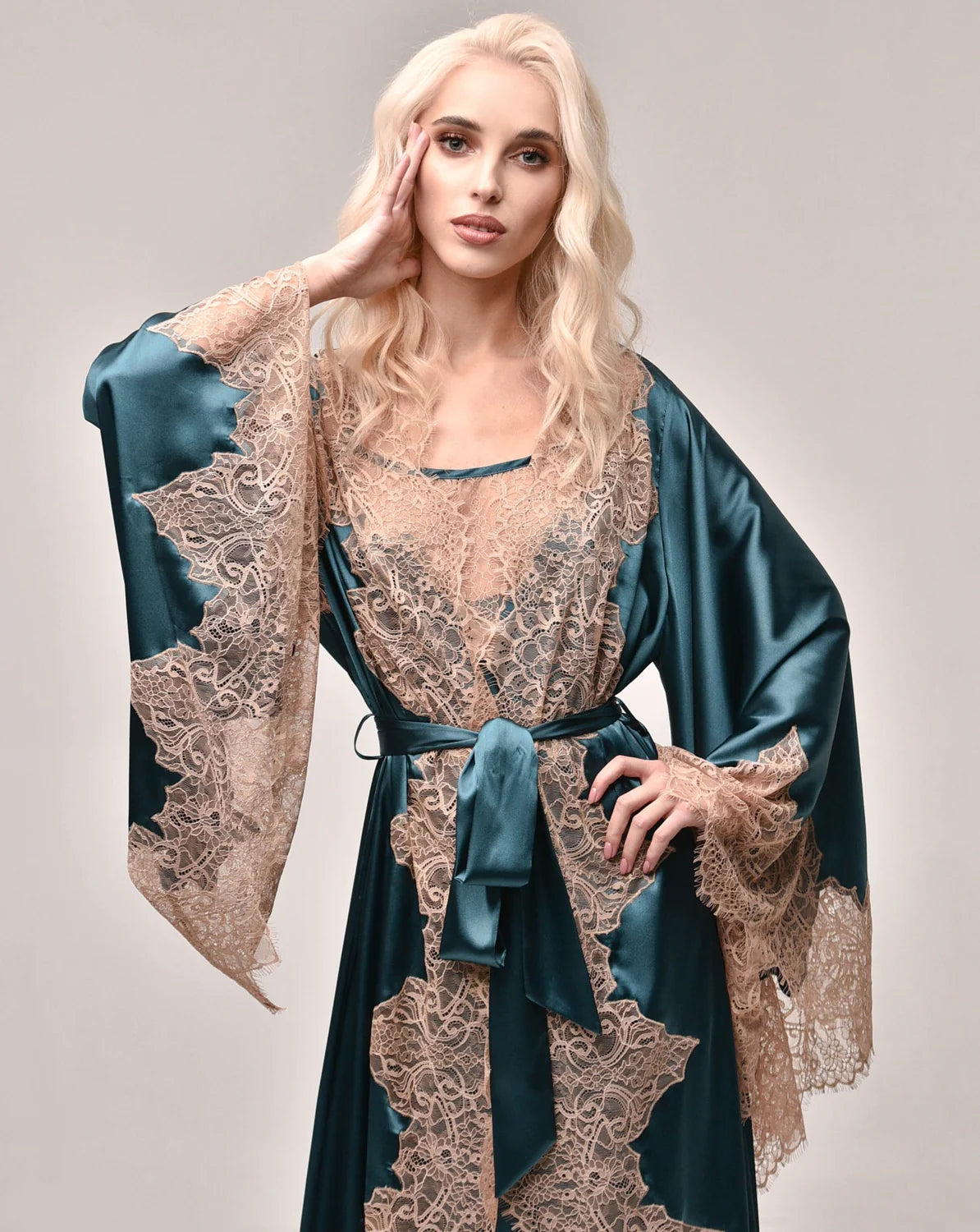Pure Silk Robe and Nightgown Set