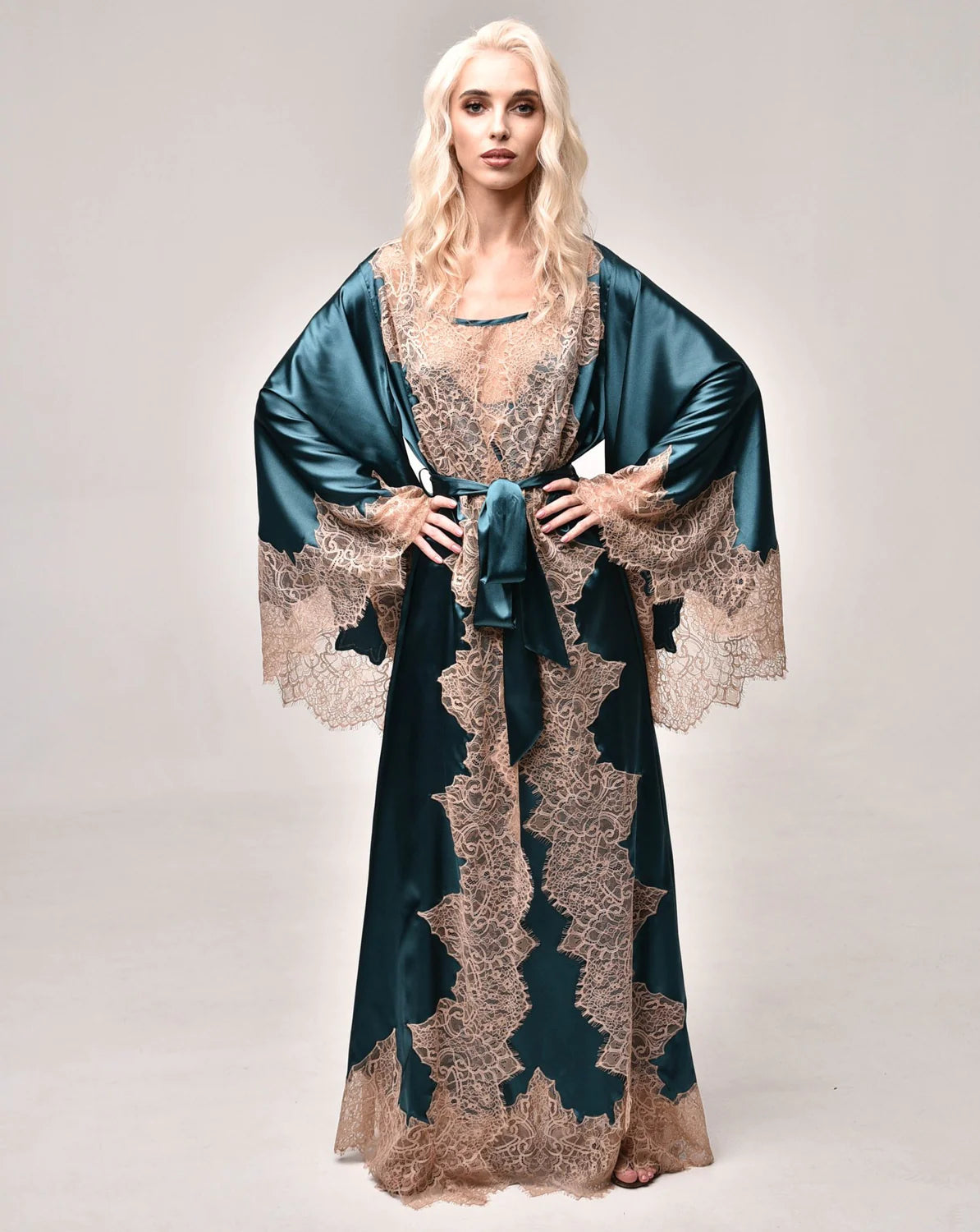 Pure Silk Robe and Nightgown Set