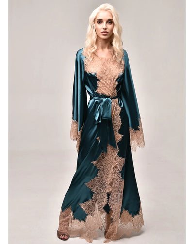 Pure Silk Robe and Nightgown Set