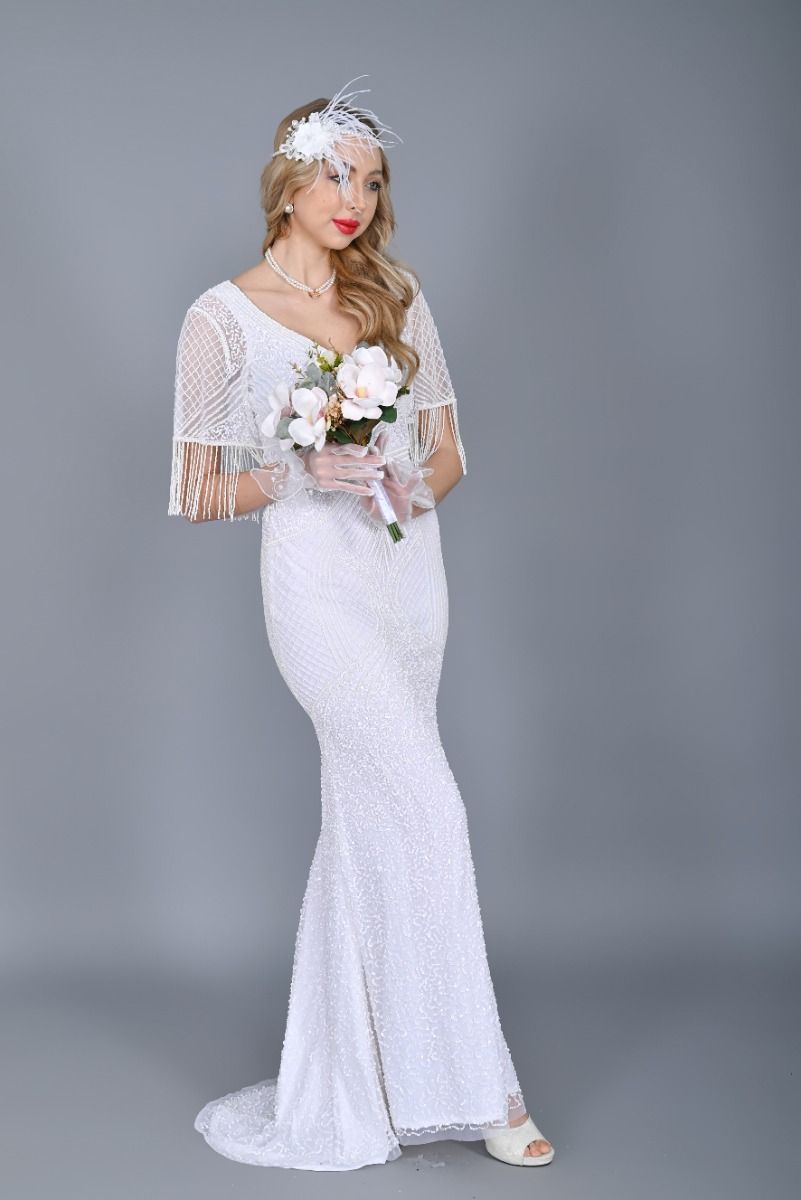 1920s Beaded Wedding Dress Wedding Flapper Blouse Wedding Dress White Beaded Flapper Dress 1920s Beaded Wedding Dress Wedding Flapper Blouse Wedding Dress White Beaded Flapper Dress