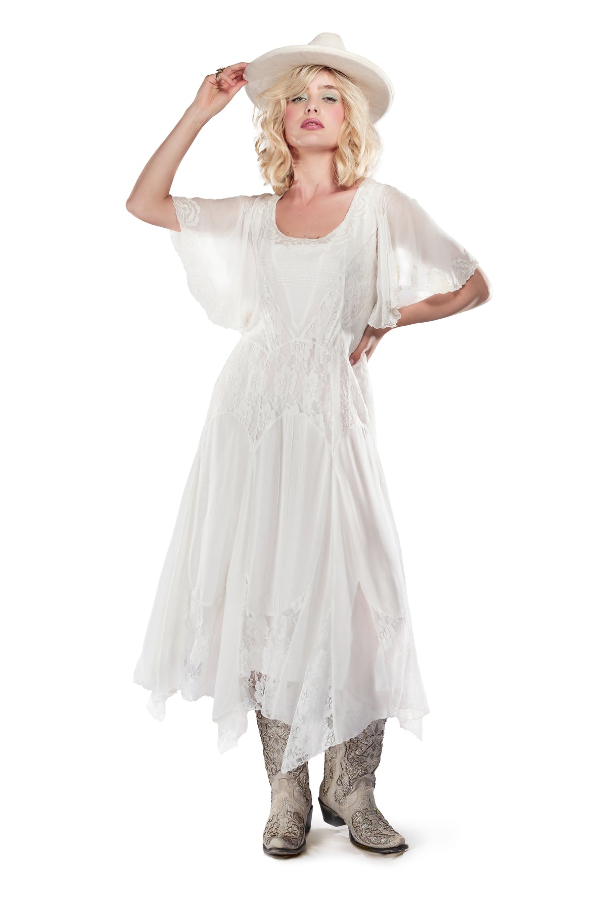 Victorian Wedding Dresses, Patterns, Shoes, Accessories Irene Victorian Cowgirl Wedding Dress in Ivory by Nataya $315.00 AT vintagedancer.com