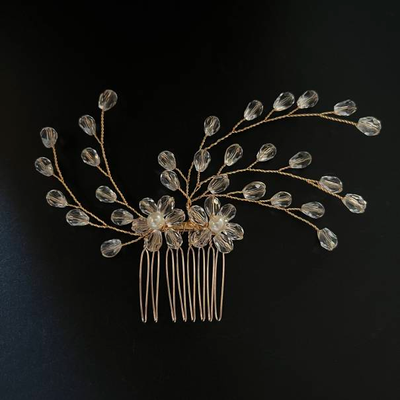 Jacqueline 1940s Hair Comb in Gold