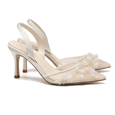 Libby Heel Wedding Shoes in Ivory by Bella Belle Shoes