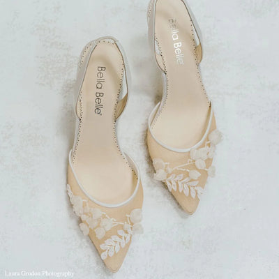 Libby Heel Wedding Shoes in Ivory by Bella Belle Shoes
