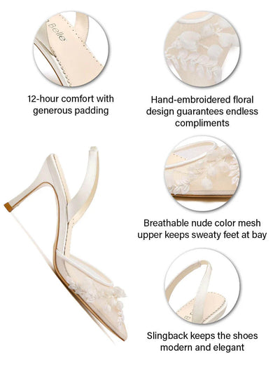 Libby Heel Wedding Shoes in Ivory by Bella Belle Shoes