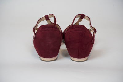 London 1920s Flapper Style T-Bar Shoes in Wine Red