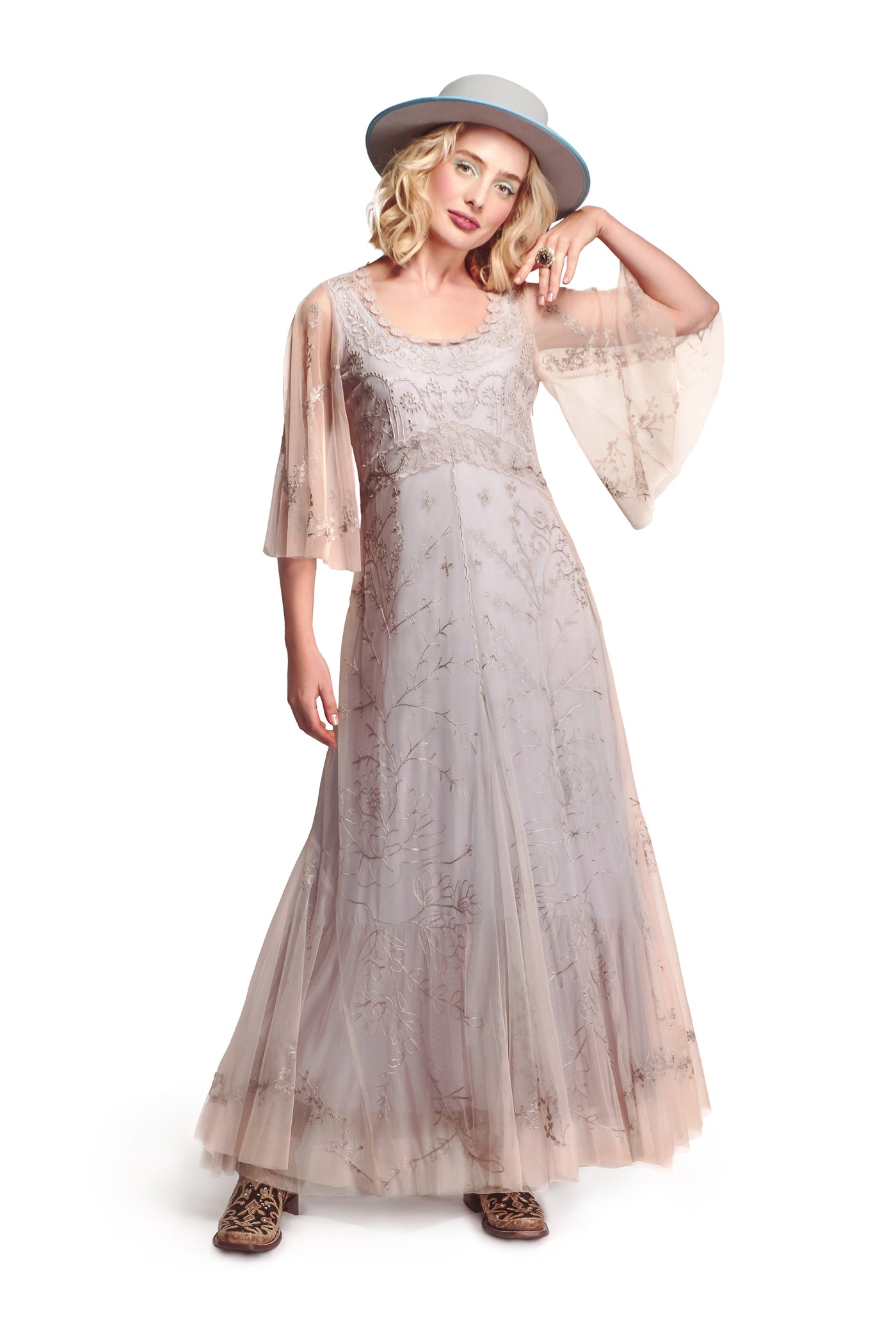 Meadow Western Wedding Dress in Lilac by Nataya