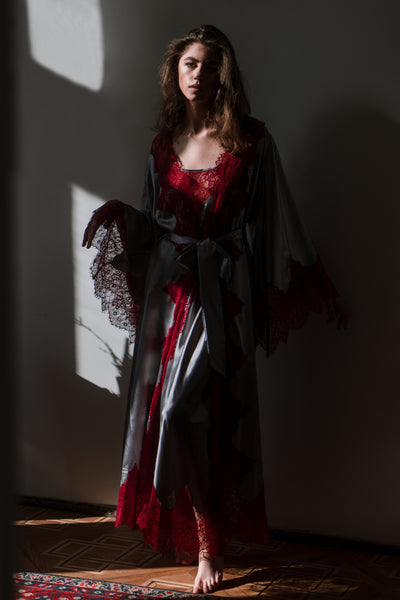 Pure Silk Robe and Nightgown Set