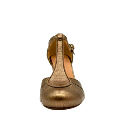 Mulberry Vintage Style T-Strap Heels in Bronze