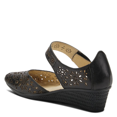 Andalusian Piety Strap Flats in Black