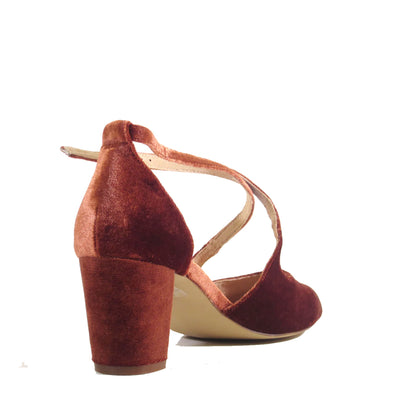 Oren 20s Velvet Pumps in Rust