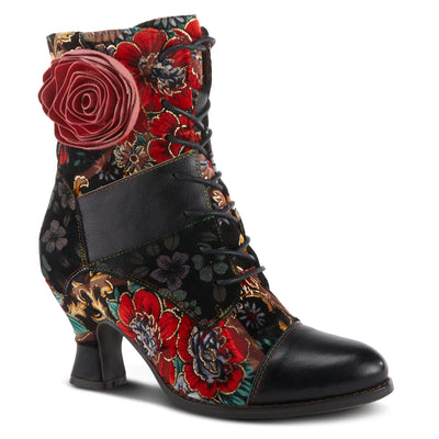 Cabaret Velvet Ankle Boots in Black