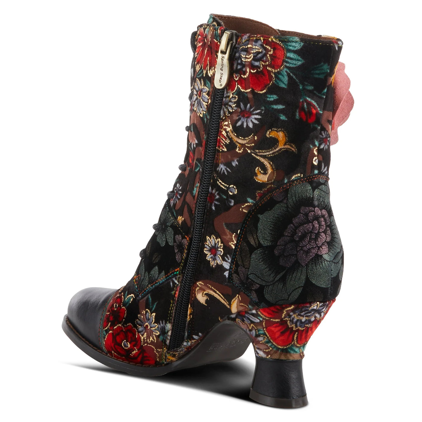 Cabaret Velvet Ankle Boots in Black