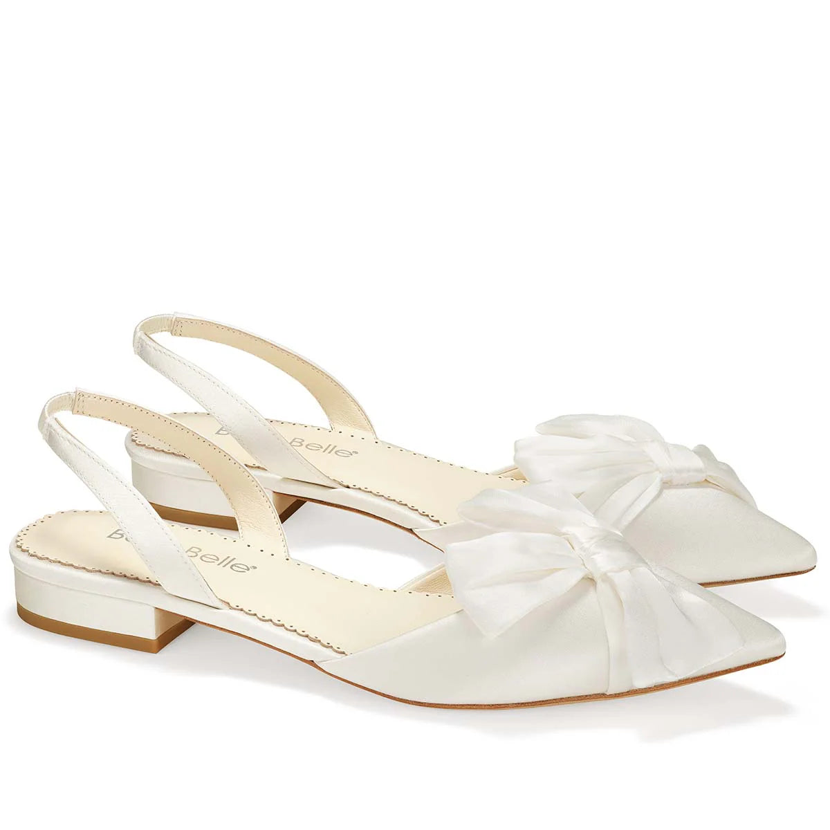 Reilly Bridal Slingback Flats in Ivory by Bella Belle Shoes